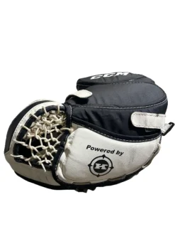 Used CCM CCM CATCHER HOCKEY LEFT HAND Youth Goalie Catcher Black And White