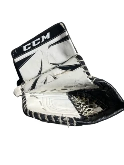 Used CCM CCM CATCHER HOCKEY LEFT HAND Youth Goalie Catcher Black And White