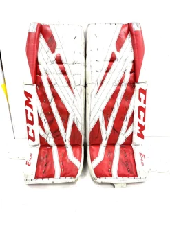 Used CCM EFLEX 4.5 Goalie Leg Pads Junior White 28"