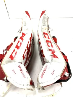 Used CCM EFLEX 4.5 Goalie Leg Pads Junior White 28
