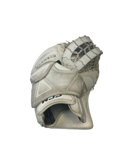 Used CCM E-FLEX X 6.9 CATCHER Senior Goalie Catcher White
