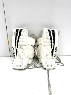 Used CCM EXTREME FLEX Goalie Leg Pads Youth White 20