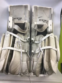 Used CCM EXTREME FLEX PRO Goalie Leg Pads Senior White 36"