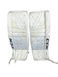 Used CCM FLEX 5.9 Goalie Leg Pads Inter White 30 +1