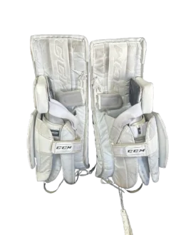Used CCM FLEX 5.9 Goalie Leg Pads Inter White 30 +1