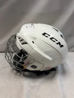 Used CCM FL40 XS Helmet Cage Combo White SM