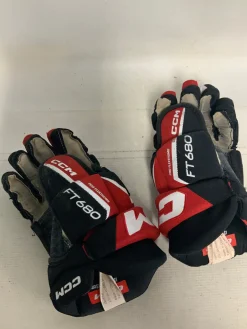 Used CCM FT680 Intermediate Gloves White/Black/Red 13"