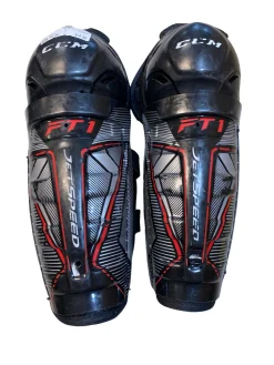 Used CCM FT1 JETSPEED Junior Shin Guards Black 13"