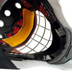 Used CCM GFL 1.9 Hockey Goalie Helmet/Mask Red SM