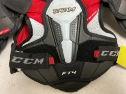 Used CCM JETSPEED FT4 Junior Shoulder Pads White/Black/Red SM