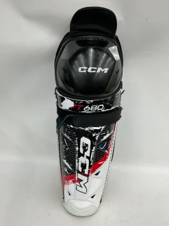 Used CCM JETSPEED FT680 SHINS Senior Shin Guards Black 16"