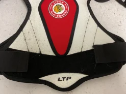 Used CCM LTP LITTLE BLACKHAWKS Junior Shoulder Pads White/Black/Red MD