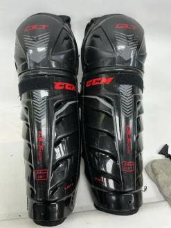 Used CCM QLTEDGE Intermediate Shin Guards Black 13"