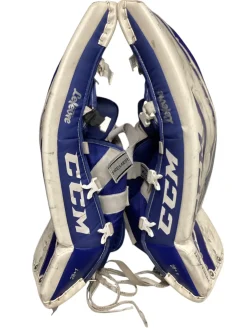 Used CCM R1.5 Goalie Leg Pads Junior Royal Blue 28