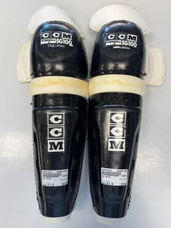 Used CCM SG100 Senior Shin Guards Black 14 1/2