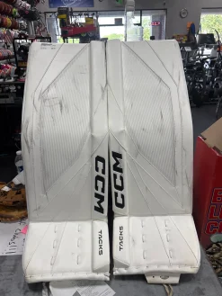 Used CCM TACKS Goalie Leg Pads Senior White 33"