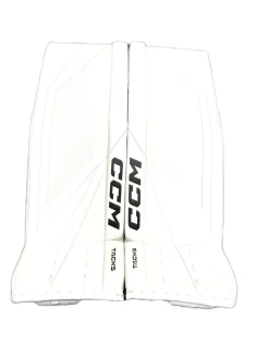 Used CCM TACKS GOALIE PADS Goalie Leg Pads Senior White 34"