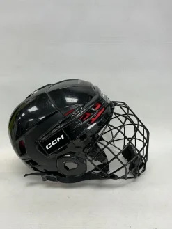Used CCM TACKS 70 Helmet Cage Combo Black And Red Fits all