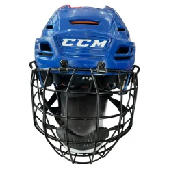 Used CCM TACKS 710 Helmet Cage Combo Royal Blue MD