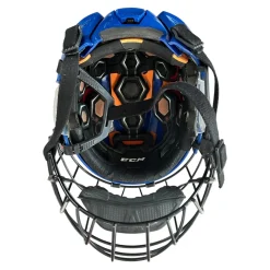 Used CCM TACKS 710 Helmet Cage Combo Royal Blue MD