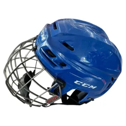Used CCM TACKS 710 Helmet Cage Combo Royal Blue MD