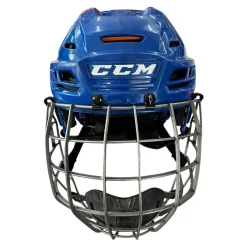Used CCM TACKS 710 Helmet Cage Combo Royal Blue MD