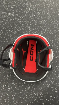 Used CCM TACKS 70 JR Hockey Helmet Only White One Size
