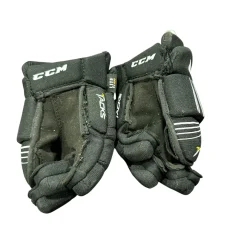 Used CCM TACKS Junior Gloves Black 9"