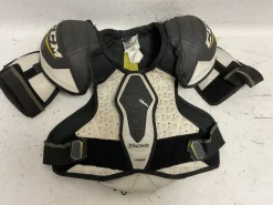 Used CCM TACKS 4052 Junior Shoulder Pads White/Black/Yellow LG