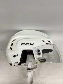 Used CCM TACKS 310 L Helmet Half Visor Combo White LG
