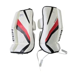 Used CCM YTFLEX 3 YTH LEG PADS 20 IN Goalie Leg Pads Youth White 20"