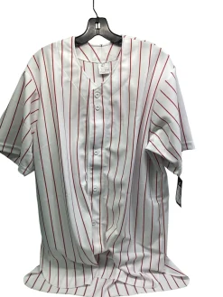 Used Champro PIN STRIPE JERSEY BB/SB Jersey Cardinal And White XL