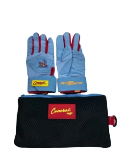 Used Combat BB/SB Batting Gloves Carolina Blue LG