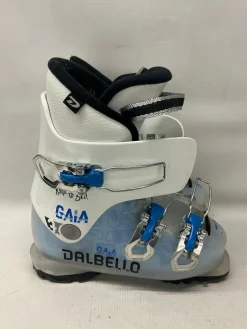 Used Dalbello GAIA 3 Girls DH Ski Boot Carolina Blue And White 195 MP - Y13