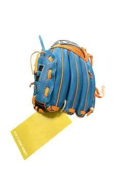 Used DICKS SPORTING GOODS BB/SB Glove RH Throw Black And Carolina Blue 8"