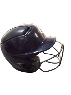 Used Easton BLUE HELMET W MASK Batting Helmet w/Mask Navy Blue SM
