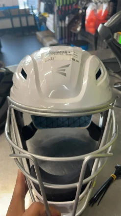 Used Easton CATCHER HELMET Catchers Helmet w/Mask White LG