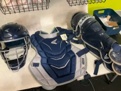 Used Easton CATCHERS SET Catchers Chest Protector Navy Blue Intermed