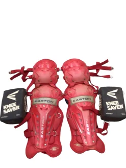 Used Easton EASTON SHIN GUARDS Catchers Leg Guards Red Intermed