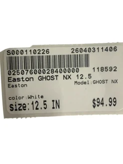 Used Easton GHOST NX RH Throw Fastpitch Gloves White 12 1/2