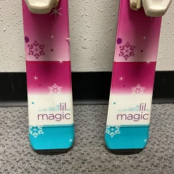 Used Elan LIL MAGIC Girls DH Ski/Binding White And Pink 120 cm