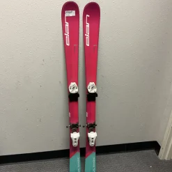 Used Elan LIL MAGIC Girls DH Ski/Binding Pink 130 cm