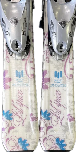 Used Elan LIL SPICE Girls DH Ski/Binding Carolina Blue And Pink 100 cm
