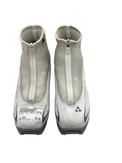 Used Fischer Boys NNN XC Ski Boots Grey W 05-05.5 / JR 03.5-04