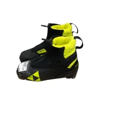 Used Fischer Boys NNN XC Ski Boots Black JR-01.5