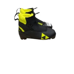 Used Fischer Boys NNN XC Ski Boots Black JR-01.5