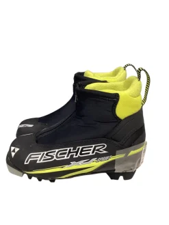 Used Fischer Boys NNN XC Ski Boots Yellow JR-01.5
