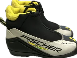 Used Fischer Boys SNS XC Ski Boots Neon Green JR-02
