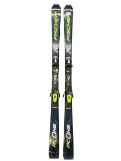 Used Fischer RC ONE 174CM Mens DH Ski/Binding Black And Yellow 174 cm