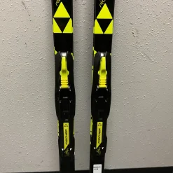 Used Fischer RCS SPRINT CROWN Boys XC Ski/Binding Black And Optic Yellow 130 cm